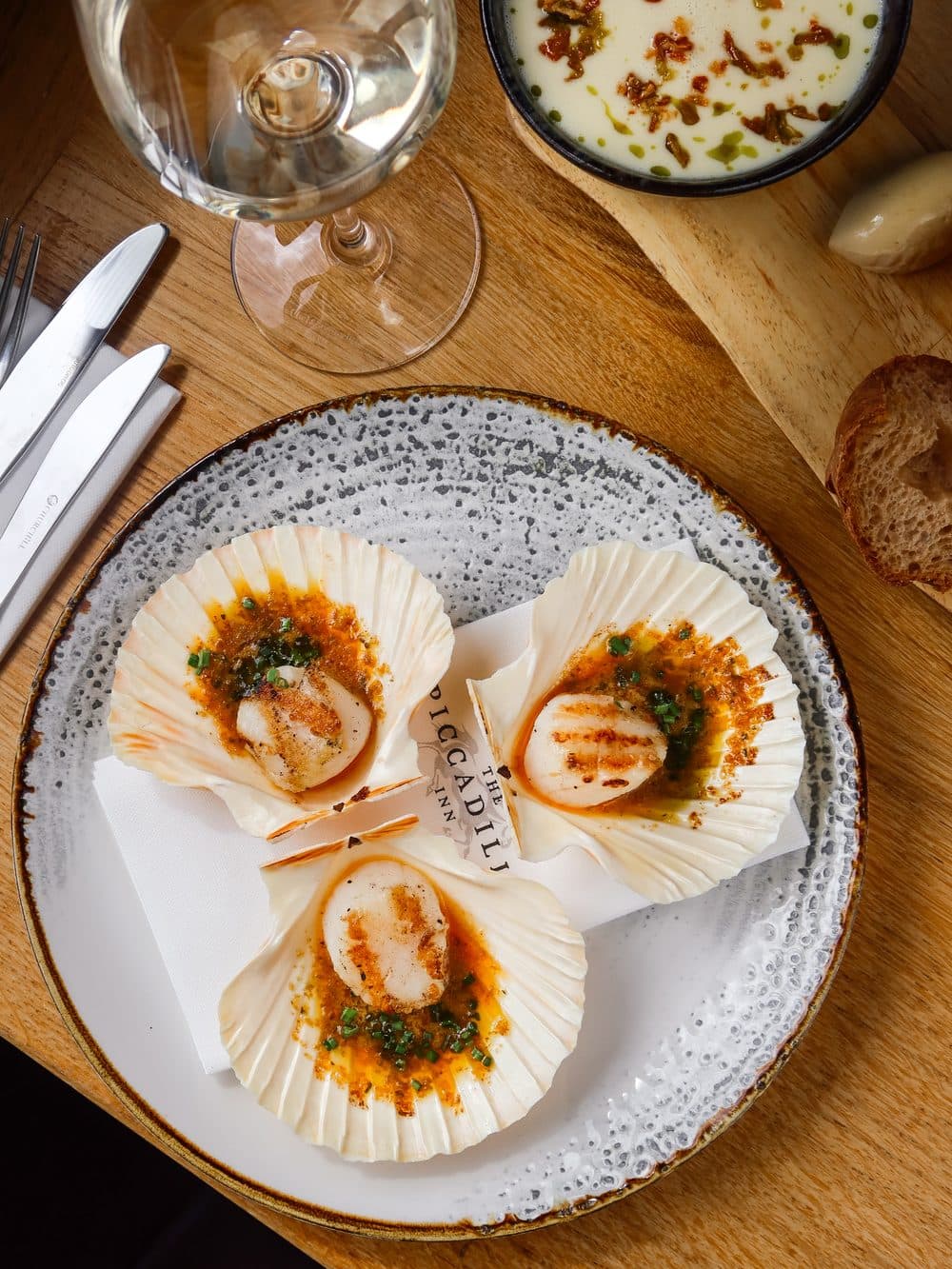 Scallops with Café de Paris butter and pancetta